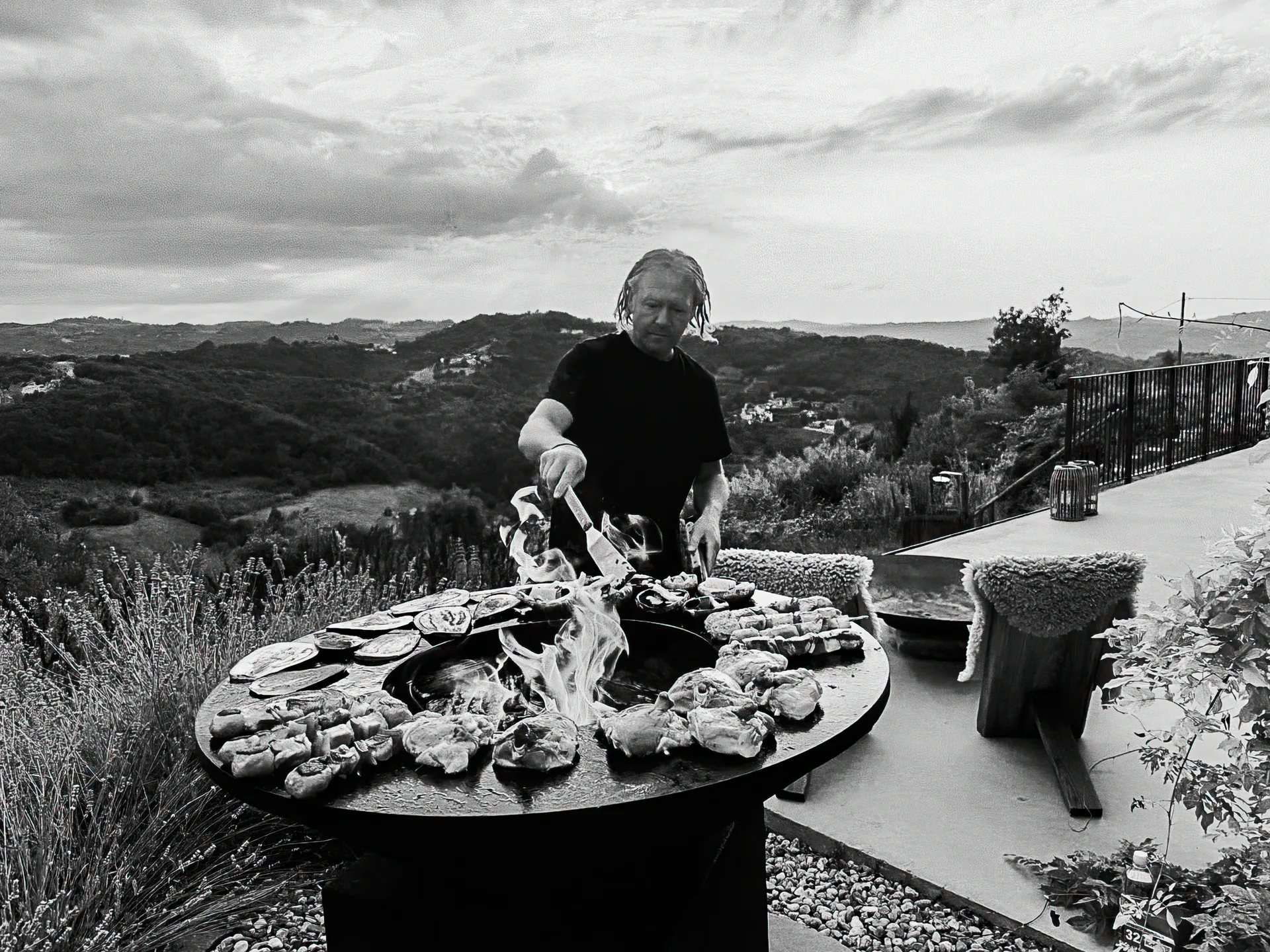 Skewers over the open fire