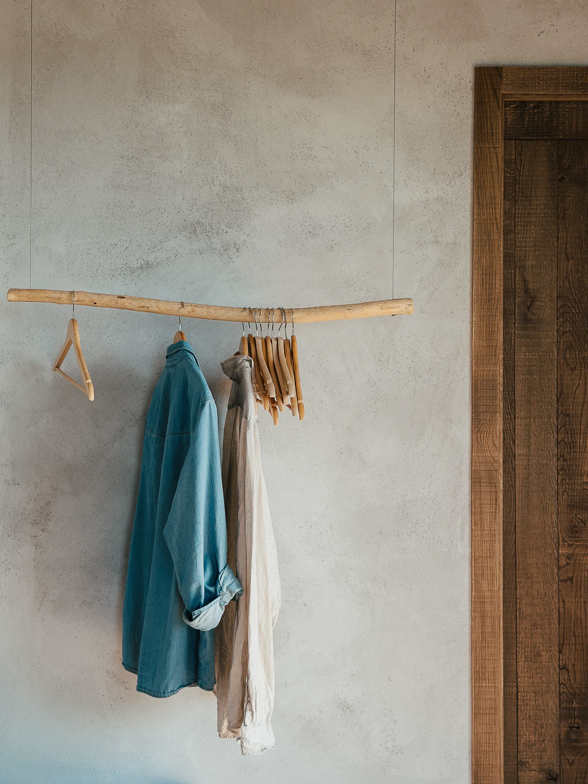 Oak wardrobe and hand-washed linen