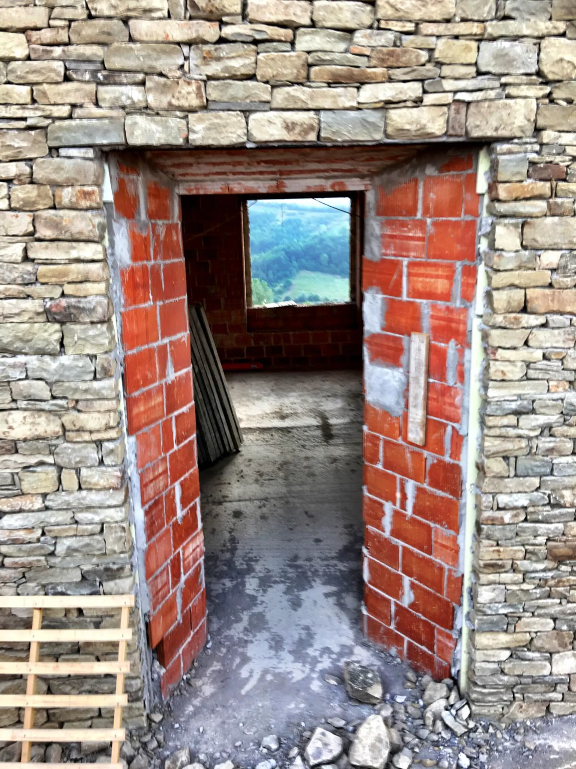 Laying the oak floors